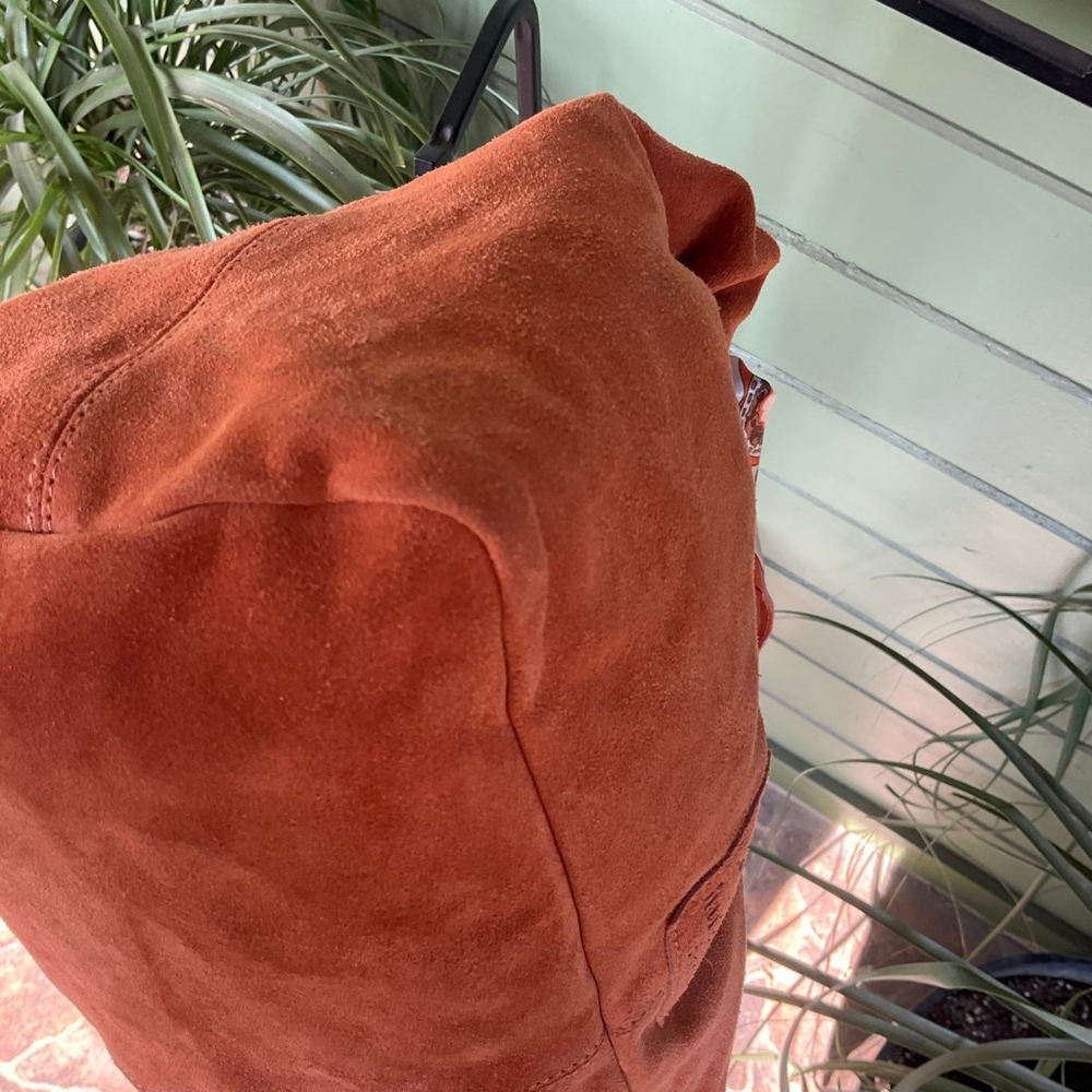 Haute Hippie Orange Suede Hobo Bag with Scarf NWT - Picture 6 of 12